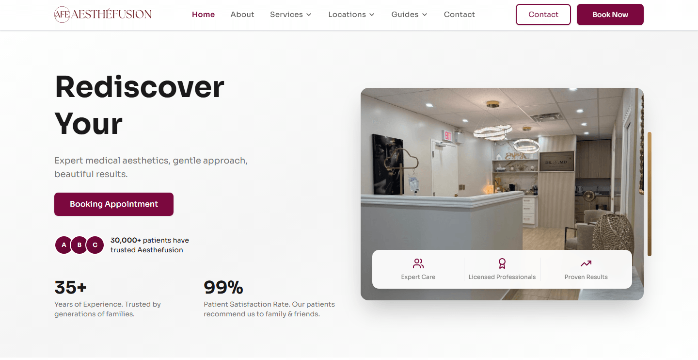 Aesthefusion: Premium Medical Aesthetics & Wellness Platform Cover Image